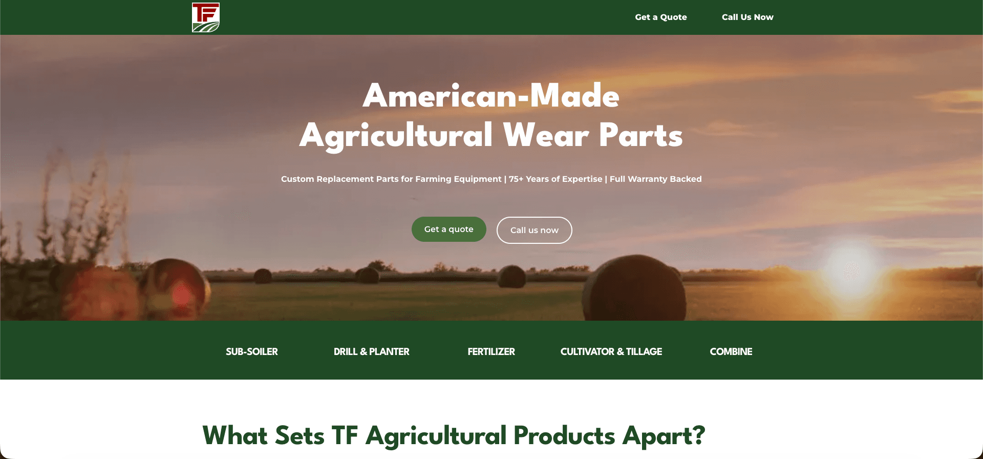 TF Agricultural Products Website