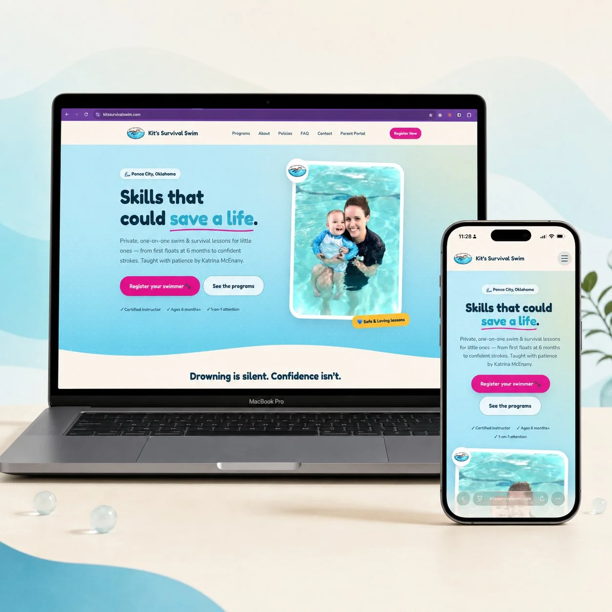 Kit's Survival Swim — Website & Custom Business Platform
