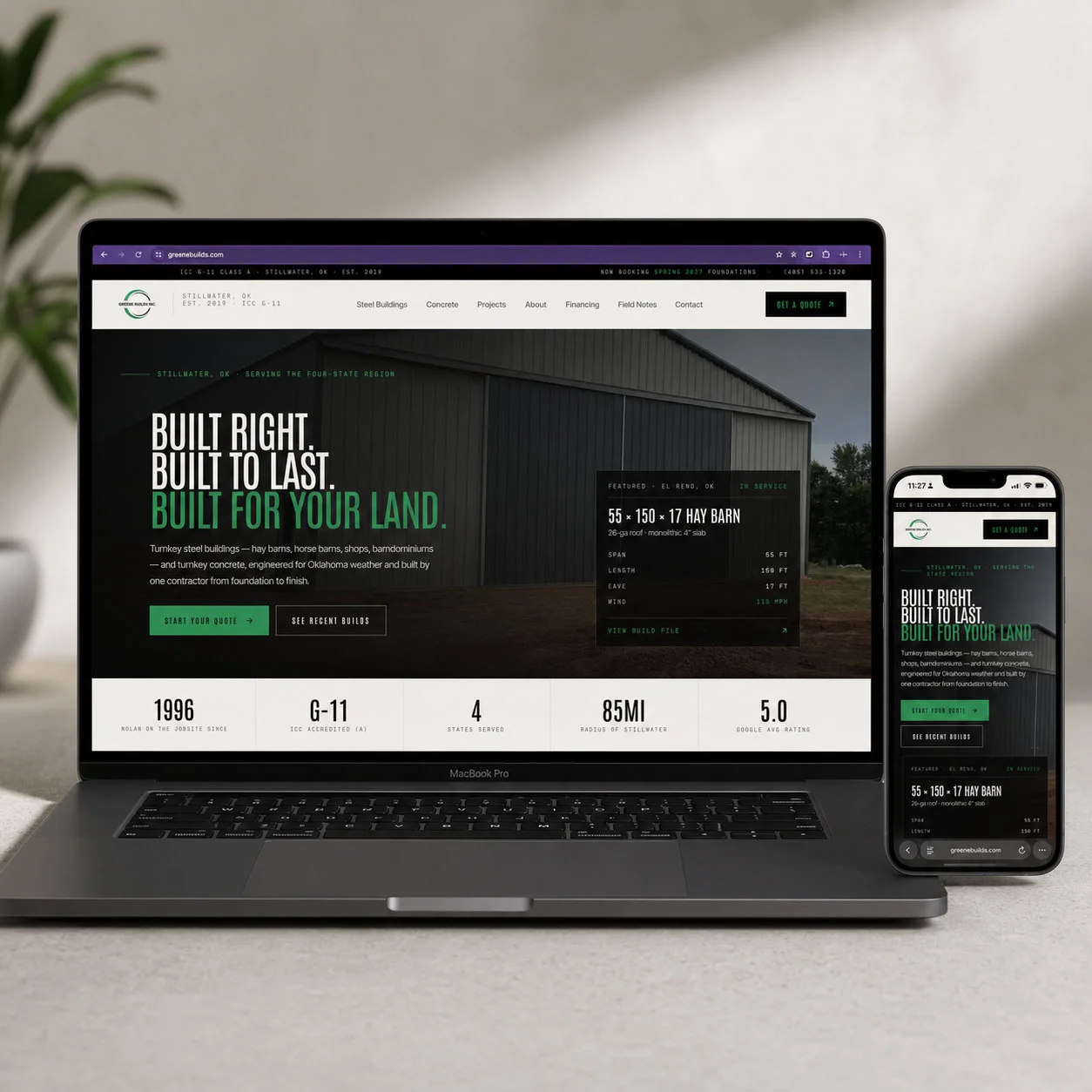 Greene Builds — Website & Lead Generation